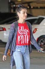 MILA KUNIS Leaves a Nails Salon in Los Angeles 07/10/2019
