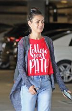 MILA KUNIS Leaves a Nails Salon in Los Angeles 07/10/2019