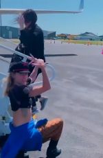 MILEY CYRUS Suffers Wardrobe Malfunction Boarding a Private Jet - Instagram Pictures and Video 06/29/2019