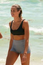 NATALIE ROSER at Yoga Class at a Beach in Miami 07/14/2019