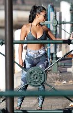NICOLE SCHERZINGER Doing Yoga Out in Sydney 07/27/2019