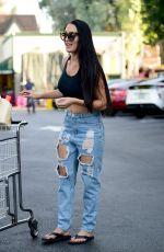 NIKKI BELLA in Ripped Denim Put Shopping in Los Angeles 07/29/2019