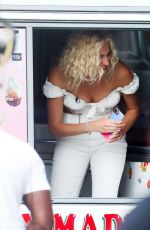 PIXIE LOTT Serving Ice Cream on The One Show in London 07/25/2019