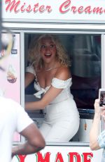 PIXIE LOTT Serving Ice Cream on The One Show in London 07/25/2019