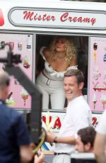 PIXIE LOTT Serving Ice Cream on The One Show in London 07/25/2019