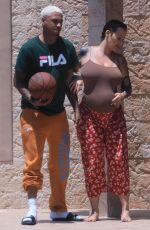 Pregnant AMBER ROSE and Alexander Edwards Out in Los Angeles 07/07/2019