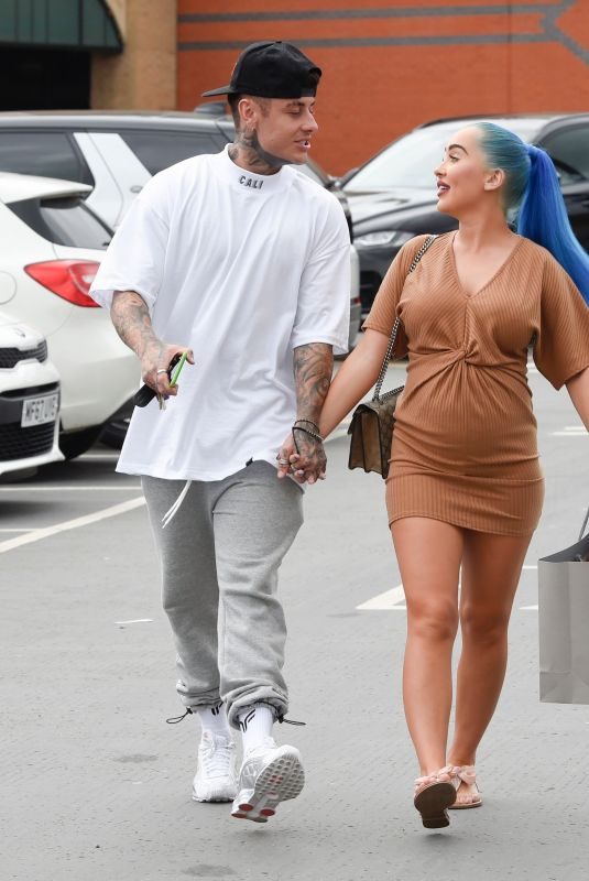 Pregnant HELEN BRIGGS and Chet Johnson Out in Manchester 07/10/2019