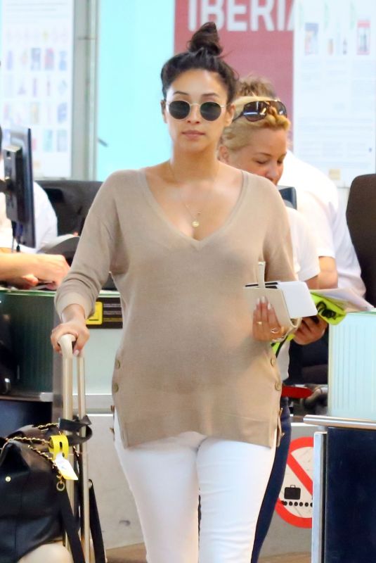 Pregnant SHAY MITCHELL at Airport in Barcelona 07/12/2019