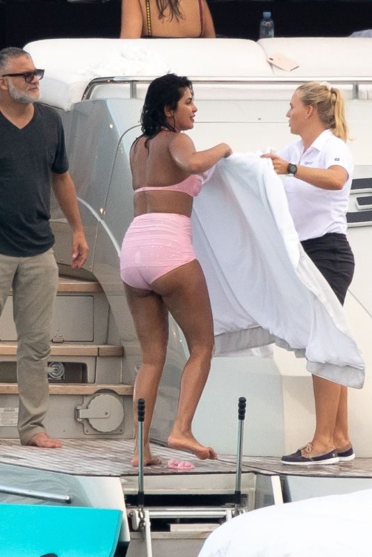 PRIYANKA CHOPRA in Bikini at a Yach in Miami 07/19/2019