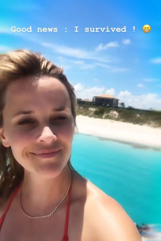 REESE WITHERSPOON at Waterslide – Instagram Video 07/06/2019