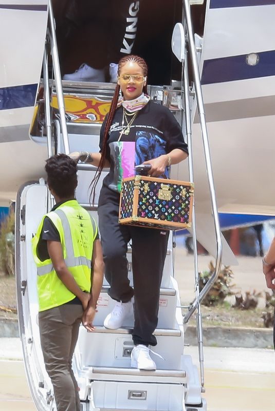 RIHANNA Arrives at Airport in Bridgetown 07/04/2019