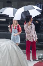 SAMARA WEAVING and BRIGETTW LUNDY-PAINE at Bill & Ted Face the Music Next Generation Set in New Orleans 07/02/2019
