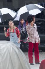 SAMARA WEAVING and BRIGETTW LUNDY-PAINE at Bill & Ted Face the Music Next Generation Set in New Orleans 07/02/2019