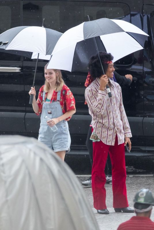 SAMARA WEAVING on the Set of Bill and Ted 3 in New Orleans 07/05/2019