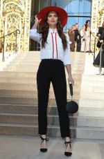 SARA SAMPAIO Arrives at Giorgio Armani Show at Paris Fashion Week 07/02/2019