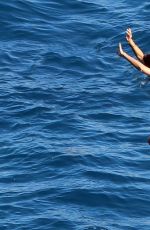 SARA SAMPAIO in Bikini at a Yacht in Capri 07/18/2019