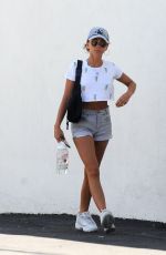 SARAH HYLAND in Denim Shorts Leaves Beauty Park Spa in Los Angeles 07/20/2019