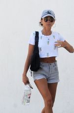 SARAH HYLAND in Denim Shorts Leaves Beauty Park Spa in Los Angeles 07/20/2019