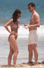 SARAH TARLETON in Bikini and Jim Chapman at a Beach in Tulum 07/16/2019