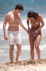 SARAH TARLETON in Bikini and Jim Chapman at a Beach in Tulum 07/16/2019
