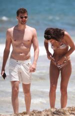 SARAH TARLETON in Bikini and Jim Chapman at a Beach in Tulum 07/16/2019