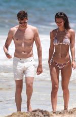 SARAH TARLETON in Bikini and Jim Chapman at a Beach in Tulum 07/16/2019