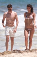 SARAH TARLETON in Bikini and Jim Chapman at a Beach in Tulum 07/16/2019