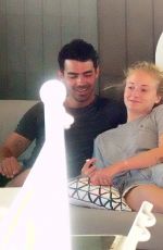 SOPHIE TURNER and Joe Jonas at a Yacht in Positano 07/14/2019
