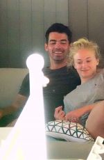 SOPHIE TURNER and Joe Jonas at a Yacht in Positano 07/14/2019