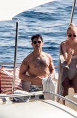 SOPHIE TURNER and Joe Jonas at a Yacht in Positano 07/14/2019