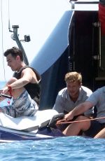 SOPHIE TURNER and Joe Jonas at a Yacht in Positano 07/14/2019