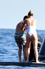 SOPHIE TURNER and Joe Jonas at a Yacht in Positano 07/14/2019