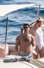 SOPHIE TURNER and Joe Jonas at a Yacht in Positano 07/14/2019