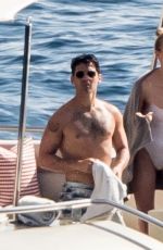 SOPHIE TURNER and Joe Jonas at a Yacht in Positano 07/14/2019
