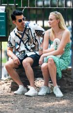 SOPHIE TURNER and Joe Jonas Out with Their Dog in McCarren Park in Brooklyn 07/27/2019