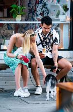 SOPHIE TURNER and Joe Jonas Out with Their Dog in McCarren Park in Brooklyn 07/27/2019