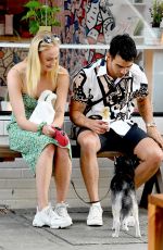 SOPHIE TURNER and Joe Jonas Out with Their Dog in McCarren Park in Brooklyn 07/27/2019