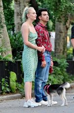 SOPHIE TURNER and JOE JONAS Out with Their Dog in New York 07/28/2019