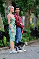 SOPHIE TURNER and JOE JONAS Out with Their Dog in New York 07/28/2019
