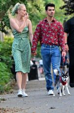 SOPHIE TURNER and JOE JONAS Out with Their Dog in New York 07/28/2019