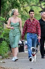 SOPHIE TURNER and JOE JONAS Out with Their Dog in New York 07/28/2019