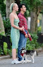 SOPHIE TURNER and JOE JONAS Out with Their Dog in New York 07/28/2019