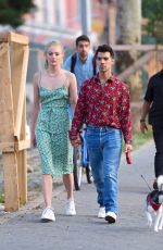 SOPHIE TURNER and JOE JONAS Out with Their Dog in New York 07/28/2019
