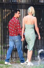 SOPHIE TURNER and JOE JONAS Out with Their Dog in New York 07/28/2019