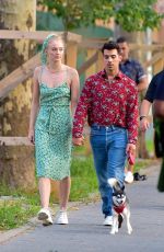 SOPHIE TURNER and JOE JONAS Out with Their Dog in New York 07/28/2019