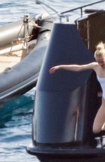 SOPHIE TURNER in Swimsuit at a Yacht in Italy 07/15/2019