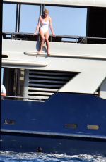 SOPHIE TURNER in Swimsuit at a Yacht in Italy 07/15/2019