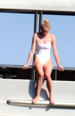 SOPHIE TURNER in Swimsuit at a Yacht in Italy 07/15/2019