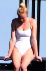 SOPHIE TURNER in Swimsuit at a Yacht in Italy 07/15/2019