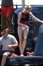 SOPHIE TURNER in Swimsuit at a Yacht in Italy 07/15/2019